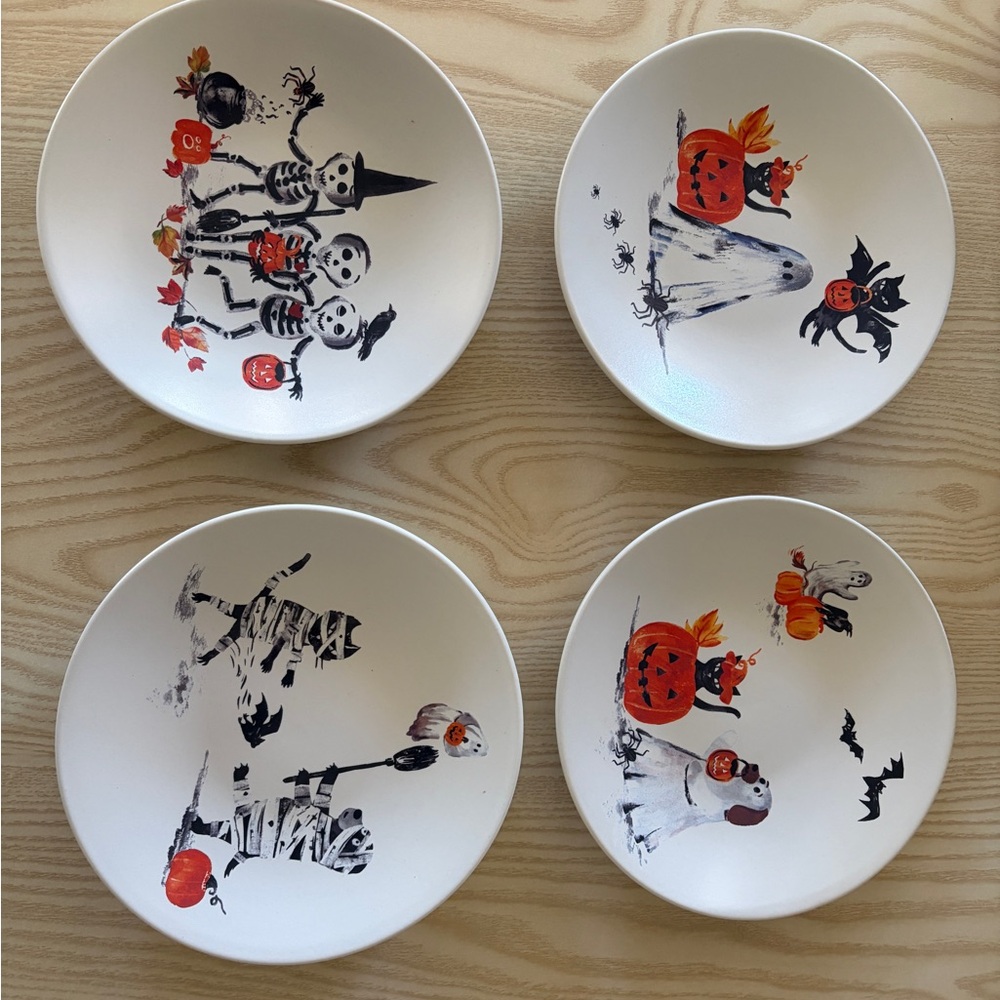 Pottery barn Halloween dessert plates